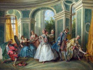 لانكرت ، نيكولاس (1690-1743) العصور الأربعة للإنسان: زيت الشباب على قماش روكوكو كاليفورنيا 1735 المتحف الوطني الفرنسي ، لندن 34،3x45،3 الرسم بواسطة نيكولاس لانكريت