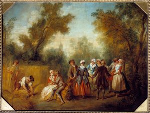 مشهد حفلة الصيف الريفية في وقت الحصاد. رسم نيكولا لانكرت (1690-1743) القرن الثامن عشر. 0،69x0،89 م بواسطة نيكولاس لانكريت