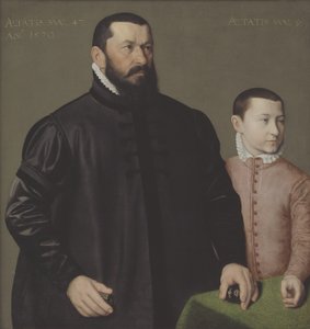 صورة لصائغ نورمبرغ الذهبي هانز لينكر (1523-1585) وابنه البالغ من العمر 9 سنوات إليسيوس الأصغر