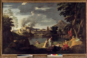 لوحة Orphee و Eurydice لنيكولاس بوسين بواسطة نيكولاس بوسين