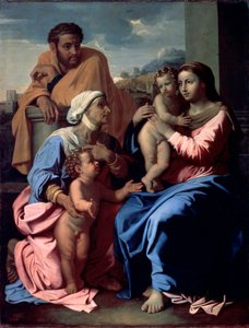 العائلة المقدسة مع يوحنا المعمدان والقديسة إليزابيث ، 1644-1655. بواسطة نيكولاس بوسين