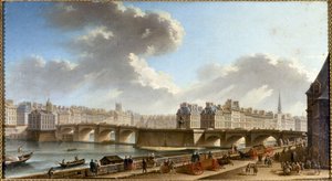 بونت نيوف ومناظر المدينة من رصيف كونتي، حوالي 1772 (زيت على قماش)