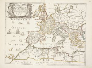 خريطة الإمبراطورية الرومانية ، 1675-76 بواسطة Nicolas Sanson DAbbeville