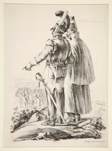 اثنان Cuirassiers سيرا على الأقدام بواسطة الكسندر جبرائيل (بعد) ديكامبس