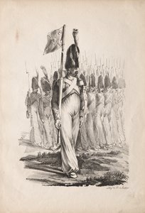 الأزياء العسكرية: Carabiners Sargent ، دليل عام ، 1817-1818. بواسطة الكسندر جبرائيل (بعد) ديكامبس