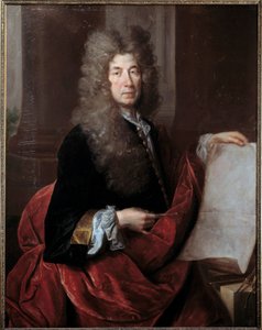 صورة لجول هاردوين مانسارت (1646-1708) مهندس معماري ومشرف على مباني الملك لويس الرابع عشر رسم نيكولاس دي لارجيليير (1656-1746) القرن السابع عشر ميتز ، متحف الفنون الجميلة بواسطة نيكولاس دي لارجيليير