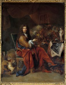 Portrait of Charles Lebrun (Le Brun) (1619-1690), first painter of King Louis XIV Painting by Nicolas de Largilliere (1656-1746) Dim. 2,32 x 1,81 m. Paris. Louvre Museum