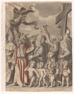موكب نصر المسيح مع شخصيات من العهدين القديم والجديد (الجزء الرابع) Le triomphe de Jesus Christ (العنوان على الكائن) بواسطة بيير جاليز
