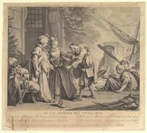 Le Calandrier des Vieillards تقويم كبار السن ، من Suite dEstampes Nouve ... ، القرن الثامن عشر. بواسطة نيكولاس دي لارميسين