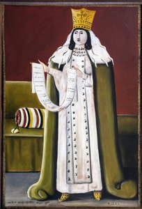 Reine Tamar (Thamar) de Georgie (1160-1213) - Queen Tamar par Pirosmani (Pirosmanashvili) ، Niko (1862-1918). زيت على قماش زيتي ، مقاس: 93.5 × 65