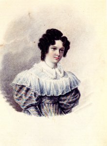 صورة الكسندرا إيفانوفنا دافيدوفا 1802-1895 ، زوجة Decembrist فاسيلي دافيدوف ، 1830-1839