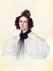صورة لكاميلا إفاشيفا لو دانتيو 1808-1839 ، زوجة Decembrist فاسيلي إفاشيف ، 1831 بواسطة نيكولاي ألكسندروفيتش بستوزهيف