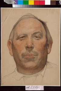 Portrait de Demian Bedny (1883-1945) - Oeuvre de Nikolai Andreevich Andreev (1873-1932) ، متفائل et craies sur papier (32x24،2 سم) ، مقابل 1920 - (صورة دميان بيدني ، بقلم نيكولاي أندرييفيتش أندرييف ، متفائل ، طباشير أسود وأبيض على الورق بواسطة نيكولاي أندرييفيتش أندرييف
