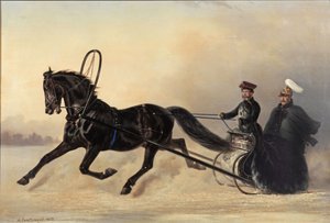الإمبراطور نيكولاس الأول في نزهة شتوية ، 1853