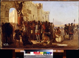 الأمير أوليغ لديه درع مثبت على أبواب القسطنطينية. (إيغور كييف ، أمير فارانجيان ملك كييف من 912 إلى 945). لوحة لنيكولاي كورنيلوفيتش بوداريفسكي (1850-1921). هوي