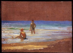 الأولاد على شاطئ البحر. لوحة لنيكولاي نيكولايفيتش جي (جاي) (1831-1894) ، زيت على قماش ، فن روسي في القرن التاسع عشر. معرض الدولة تريتياكوف ، موسكو.