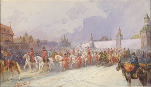 دخول عائلة كوتشوم خان المأسورة إلى موسكو. 1599 ، 1891.