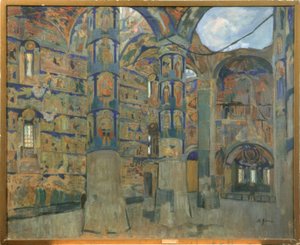 Inneres der der Kirche des Makarios-Scheltowodski-Dreifaltigkeitsklosters in Makarjewo