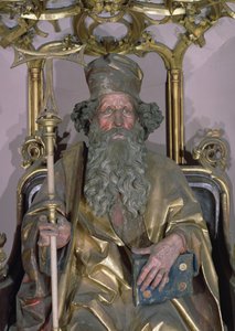 Isenheim Altarpiece ، تفاصيل القديس أنتوني الناسك القديس أنطوني ، 1490 طلاء ذهبي على الخشب