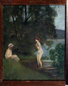 A Bather (A Bather) - لوحة لنيكولاي فلاديميروفيتش سينزوبوف (نيكولاس سينيزوبوف) (1891-1956) ، زيت على قماش بواسطة نيكولاي فلاديميروفيتش سينيزوبوف