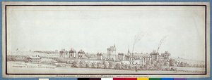 The Chateau de Vincennes, with chimneys smoking (pen & ink on paper) بواسطة نويل جاسلين