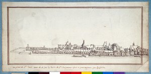 The Hospital of St Louis (pen & ink with wash on paper) بواسطة نويل جاسلين