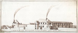 The menagerie with chimneys smoking (pen & ink on paper) بواسطة نويل جاسلين