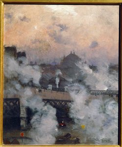 جسر أوروبا في الليل (لوحة على قماش)