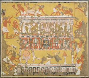 بناء Catafalque ، مقبرة إيبوي ، ج. 1279-1213 قبل الميلاد (درجة الحرارة على الورق) بواسطة نورمان دي جاريس ديفيز