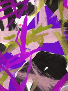 Zen Purple Floral، 2023 (أكريليك على قماش)