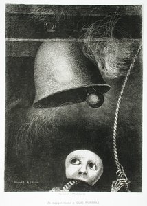 قناع يدق ناقوس الموت بواسطة Odilon Redon