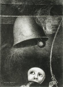 قناع يبدو نيل الموت. السلسلة: لإدغار بو ، 1882 بواسطة Odilon Redon