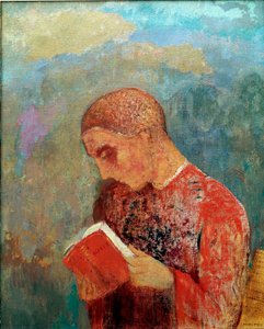 الألزاس أو، راهب يقرأ، حوالي عام 1914 (زيت على قماش) بواسطة Odilon Redon