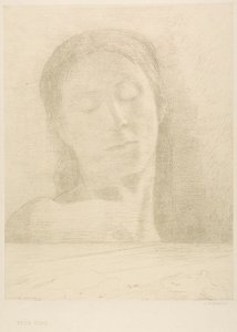 عيون مغلقة بواسطة Odilon Redon