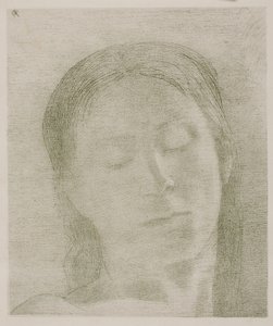 عيون مغلقة بواسطة Odilon Redon