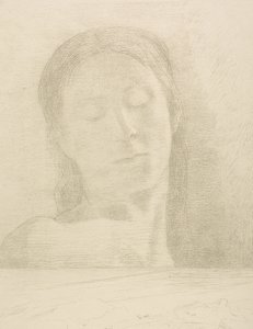 عيون مغلقة بواسطة Odilon Redon