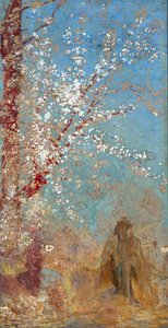 الشكل تحت شجرة مزهرة - الشكل تحت شجرة مزهرة - رسم بواسطة Odilon Redon بواسطة Odilon Redon