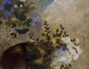 زهور في مزهرية سوداء ، 1909-10 بواسطة Odilon Redon