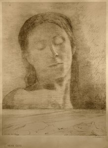 عيون مغلقة بواسطة Odilon Redon