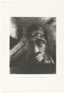 في حلمي رأيت وجهًا غامضًا في السماء Dans mon rêve، je vis au Ciel un VISAGE DE MYSTÈRE (العنوان على الكائن) بواسطة Odilon Redon