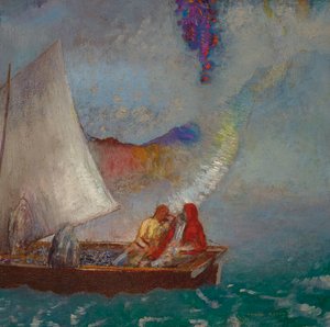 الشراع الرمادي حوالي 1900-05 (زيت على قماش) بواسطة Odilon Redon