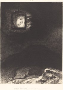 وميض غير مستقر ، رأس معلق بواسطة Odilon Redon