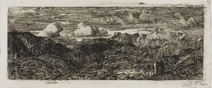 منظر طبيعي للجبل بواسطة Odilon Redon
