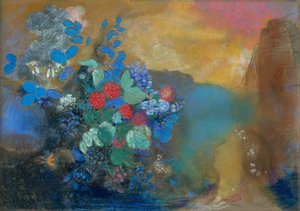 أوفيليا بين الزهور ، حوالي 1905-8 (باستيل على ورق) بواسطة Odilon Redon
