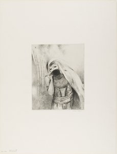 ترسم من حضنها إسفنجة ، سوداء تمامًا ، وتغطيها بالقبلات ، اللوحة 8 من 24 بواسطة Odilon Redon