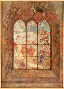 نافذة الزجاج الملون بواسطة Odilon Redon