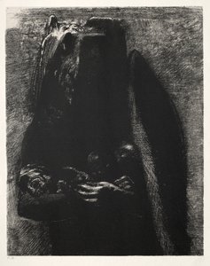إغراء سلسلة القديس أنطونيوس الأول: إنه الشيطان ، محمل تحت جناحيه ، 1888. بواسطة Odilon Redon