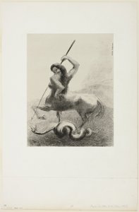 كانت هناك صراعات وانتصارات عبثية ، اللوحة 6 من 8 من "Les Origines" بواسطة Odilon Redon