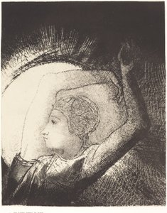 امرأة تلبس الشمس بواسطة Odilon Redon