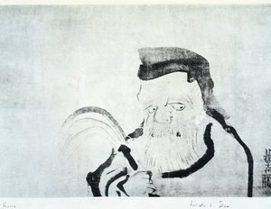 صورة لرجل عجوز ، رسم أوغاتا كورين (1658-1716) ، حبر على الحرير ، الحضارة اليابانية ، فترة إيدو بواسطة أوغاتا كورين